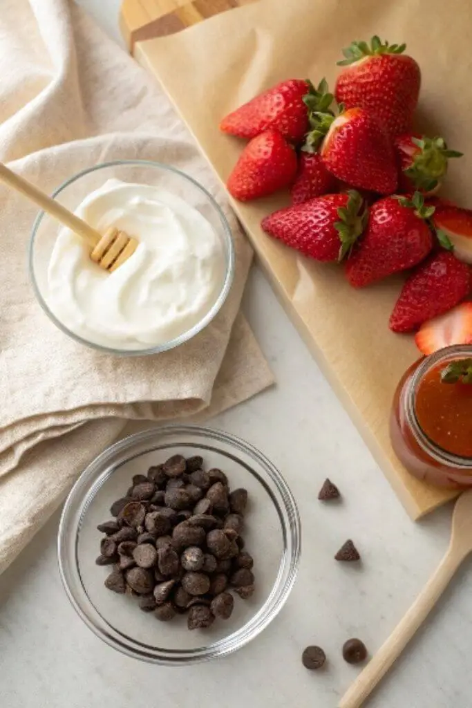 strawberry chocolate greek yogurt bark