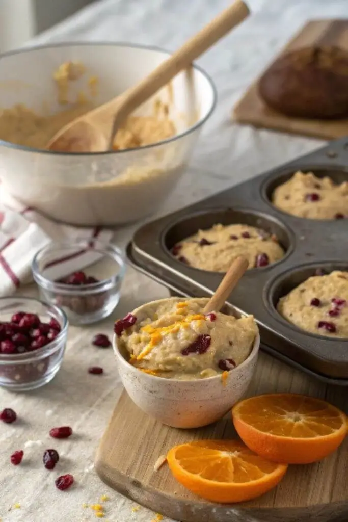 vegan cranberry orange muffins
